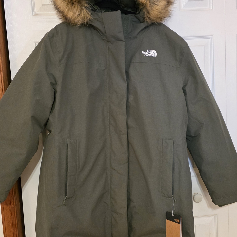 The North Face Green Parka with Fur Hood